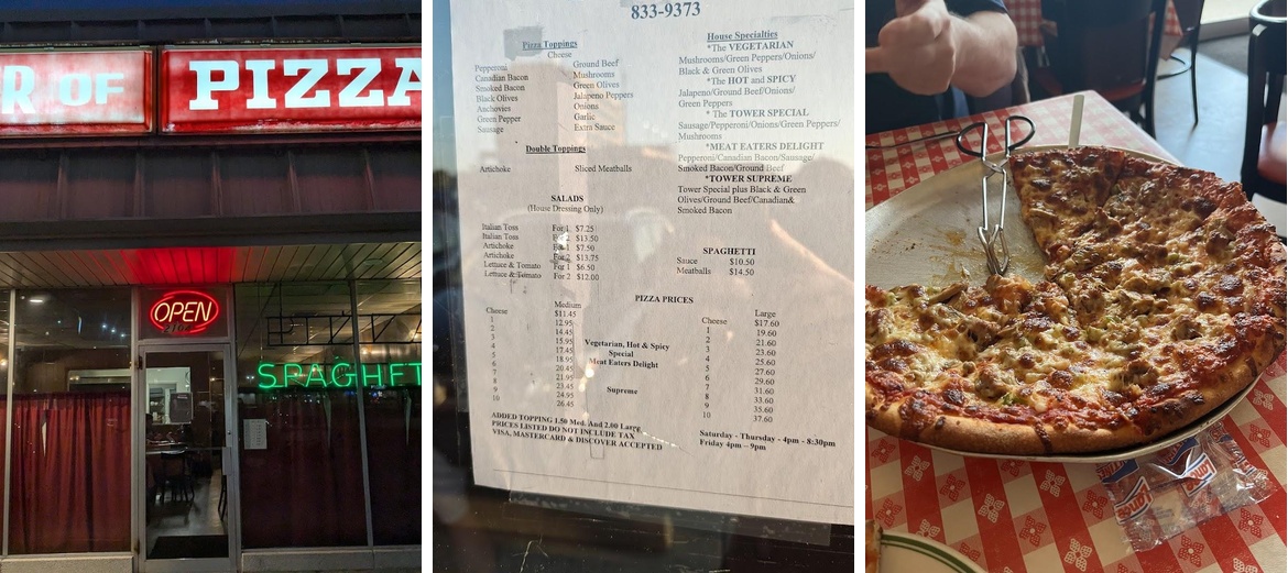 Tower of Pizza Menu