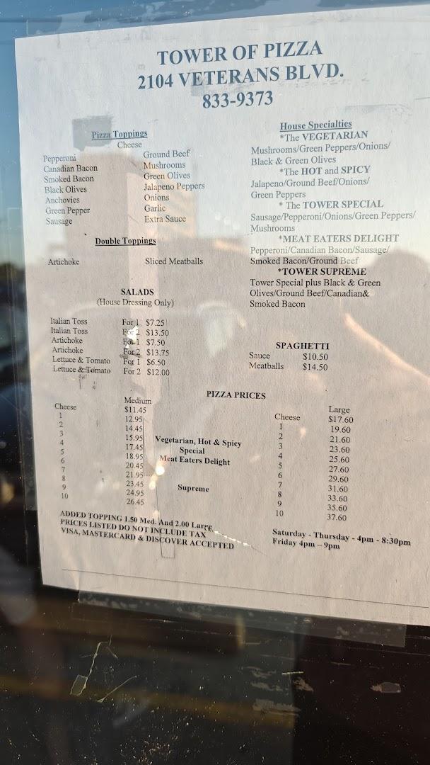 Tower of Pizza Menu image 4